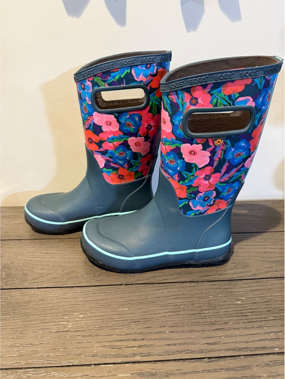 Bogs Floral Waterproof Rain Boots Kids Size 2